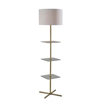 ADESSO Imogen Shelf Floor Lamp with Glass Shelves