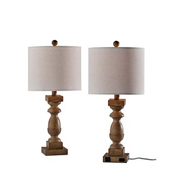 ADESSO Julius 2 pc Table Lamp Pack with USB Charging Ports