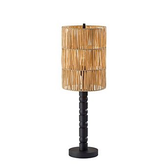 ADESSO Norfolk Table Lamp with Textured Shade and Black Base