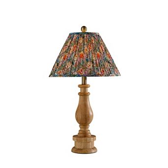 ADESSO Faye Tall Table Lamp With Pleated Floral Shade