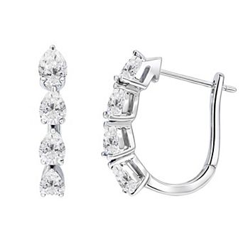 MASTERPIECE Sterling Silver Gemstone Hoop Earrings