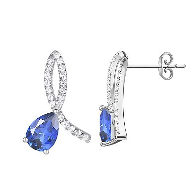 MASTERPIECE Sterling Silver Lab-Created Sapphire Earrings