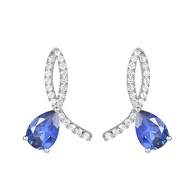MASTERPIECE Sterling Silver Lab-Created Sapphire Earrings