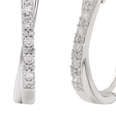 Diamond Essentials Sterling Silver 1/4 Carat T.W. Lab Grown Diamond Hoop Earrings