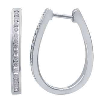 Diamond Essentials Sterling Silver 1/2 Carat T.W. Lab Grown Diamond Hoop Earrings