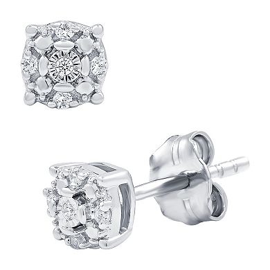 Diamond Essentials Lab Grown Diamond Accent Hoop & Stud Earring Set