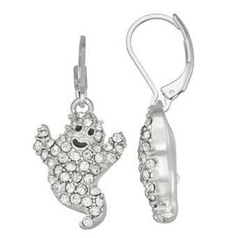 Napier Silver Tone Ghost Drop Earrings
