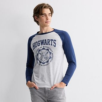 Men's Harry Potter Hogwarts School of Witchcraft & Wizardry Raglan Graphic Long Sleeve Tee