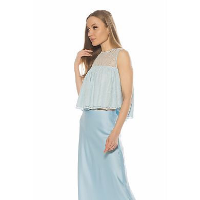 Women's ALEXIA ADMOR Portia Crewneck Ruffle Top