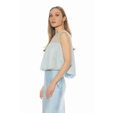 Women's ALEXIA ADMOR Portia Crewneck Ruffle Top