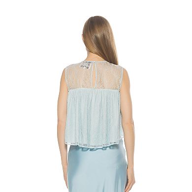 Women's ALEXIA ADMOR Portia Crewneck Ruffle Top