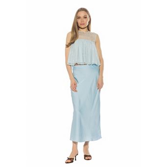 Women's ALEXIA ADMOR Portia Crewneck Ruffle Top