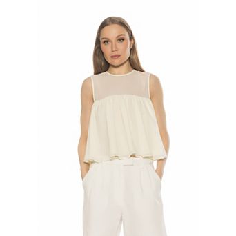 Women's ALEXIA ADMOR Portia Crewneck Ruffle Top