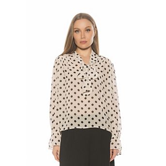 Women's ALEXIA ADMOR Sheer Bow Tie Blouse