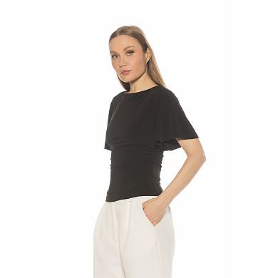 Women's ALEXIA ADMOR Jan Boatneck Batwing Ruched Top