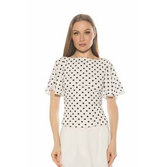 Women's ALEXIA ADMOR Jan Boatneck Batwing Ruched Top