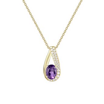 MASTERPIECE 14k Gold Over Silver Gemstone Pendant Necklace