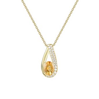 MASTERPIECE 14k Gold Over Silver Gemstone Pendant Necklace