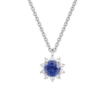 MASTERPIECE Sterling Silver Gemstone Pendant Necklace