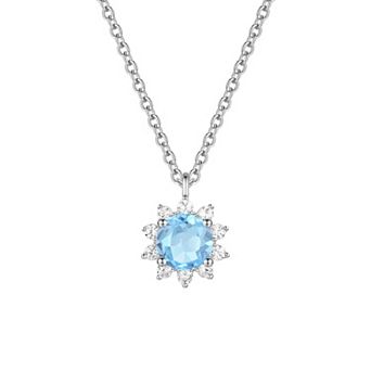 MASTERPIECE Sterling Silver Gemstone Pendant Necklace