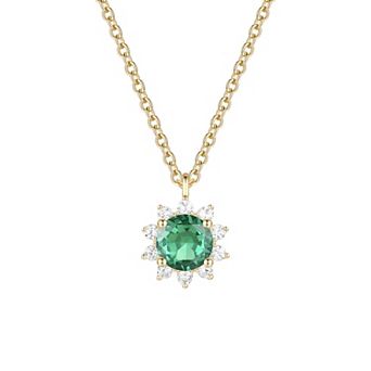 MASTERPIECE 14k Gold Over Silver Gemstone Pendant Necklace