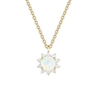 MASTERPIECE 14k Gold Over Silver Gemstone Pendant Necklace