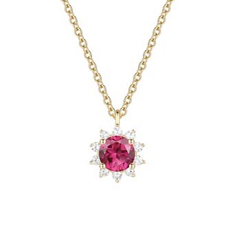 MASTERPIECE 14k Gold Over Silver Gemstone Pendant Necklace