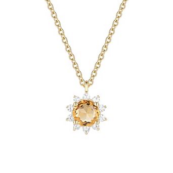 MASTERPIECE 14k Gold Over Silver Gemstone Pendant Necklace
