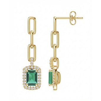 MASTERPIECE 14k Gold Over Silver Gemstone Earrings