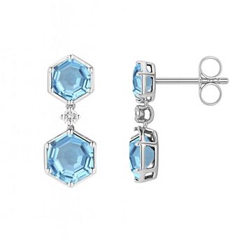 MASTERPIECE Sterling Silver Gemstone Drop Earrings