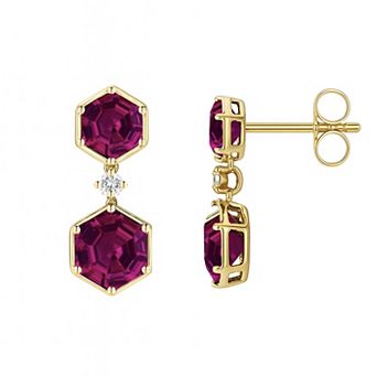 MASTERPIECE Sterling Silver Lab-Created Gemstone Earrings