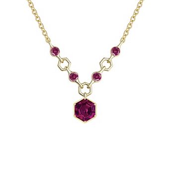 MASTERPIECE Sterling Silver Lab-Created Gemstone Necklace