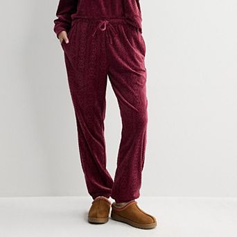 Juniors' Pink Republic Sculpted Velour Jogger Pants