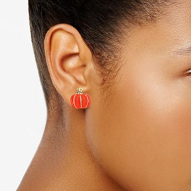 Napier Gold Tone Pumpkin Stud Earrings
