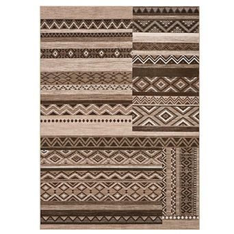 Area Rug, Washable Abstract Faux Wool Area Rug, Non-Slip Low-Pile Carpet for Home, Office
