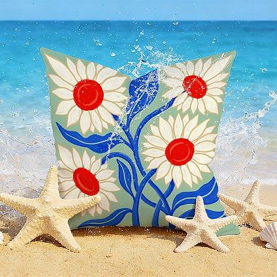 Outdoor Decorative Throw Pillow Cover, 18", Waterproof Throw Pillow Sham, Single-Side Print
