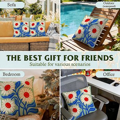 Outdoor Decorative Throw Pillow Cover, 18", Waterproof Throw Pillow Sham, Single-Side Print