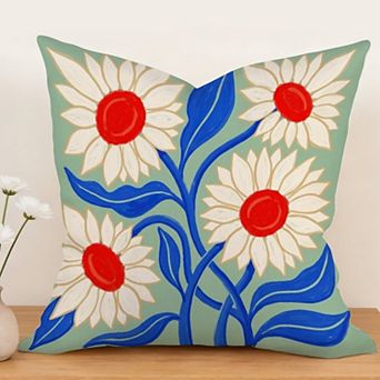 Outdoor Decorative Throw Pillow Cover, 18", Waterproof Throw Pillow Sham, Single-Side Print