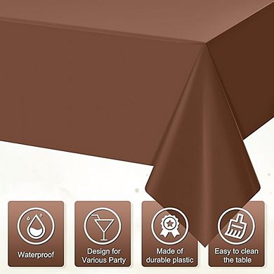 Disposable Chocolate Tablecloth, Waterproof, Tan, Rectangle, Durable