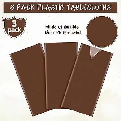 Disposable Chocolate Tablecloth, Waterproof, Tan, Rectangle, Durable