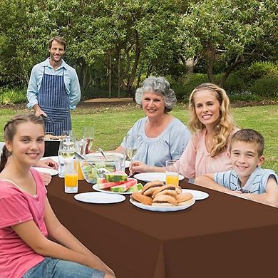 Disposable Chocolate Tablecloth, Waterproof, Tan, Rectangle, Durable