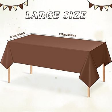 Disposable Chocolate Tablecloth, Waterproof, Tan, Rectangle, Durable