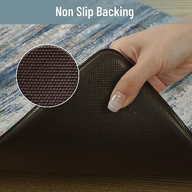 BOGASYL 2 PCS Non-Slip Kitchen Rug Set Anti Fatigue Kitchen Mats for Floor, 17"x47"+17"x29"