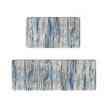 BOGASYL 2 pc Non-Slip Kitchen Rug Set Anti Fatigue Kitchen Mats for Floor, 17"x47"+17"x29"