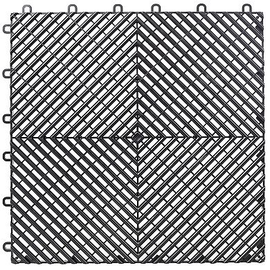 Loheer 25pcs Interlocking Garage Floor Tiles,Non-Slip Drainage Mats for Outdoor & Kitchen,Garage