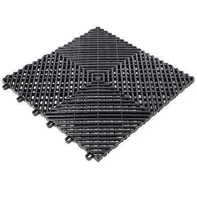 Loheer 25pcs Interlocking Garage Floor Tiles,Non-Slip Drainage Mats for Outdoor & Kitchen,Garage