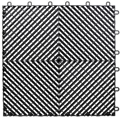 Loheer 25pcs Interlocking Garage Floor Tiles,Non-Slip Drainage Mats for Outdoor & Kitchen,Garage
