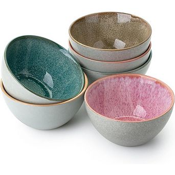 Ceramic Cereal & Soup Bowls Set, 29oz, 6-Pack, Microwave & Dishwasher Safe
