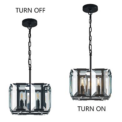 4-Light Modern Crystal Chandelier for Kitchen & Dining Room