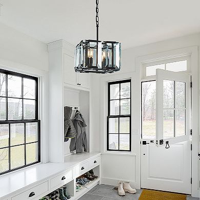 4-Light Modern Crystal Chandelier for Kitchen & Dining Room